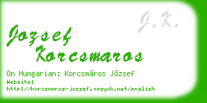 jozsef korcsmaros business card