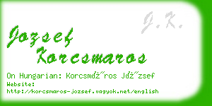 jozsef korcsmaros business card